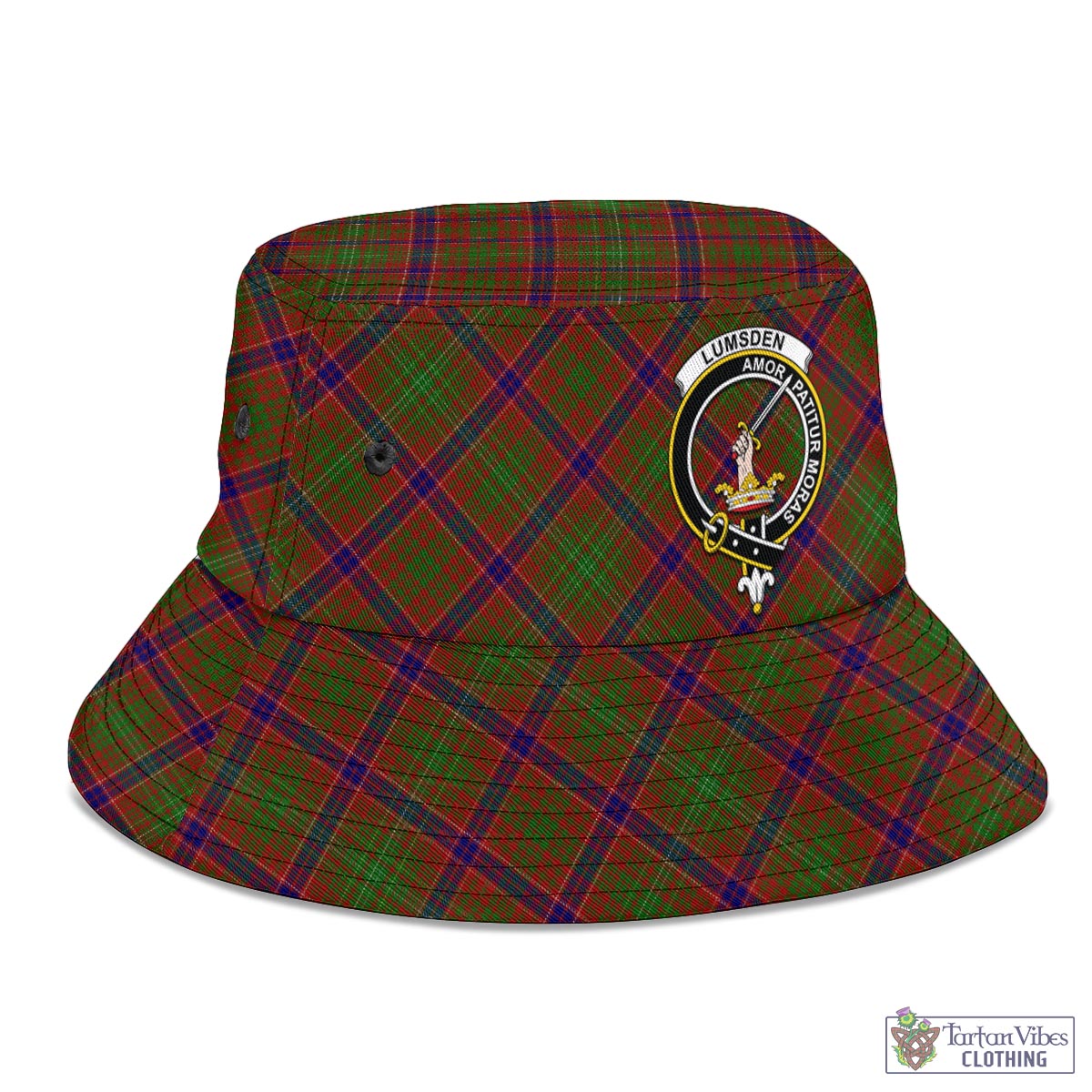 Tartan Vibes Clothing Lumsden Tartan Bucket Hat with Family Crest