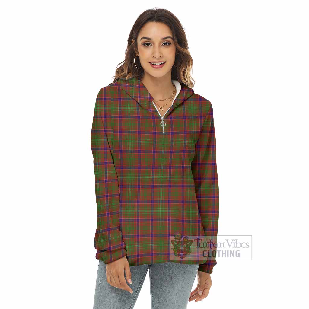 Tartan Vibes Clothing Lumsden Tartan Women's Borg  Half Zip Fleece Hoodie