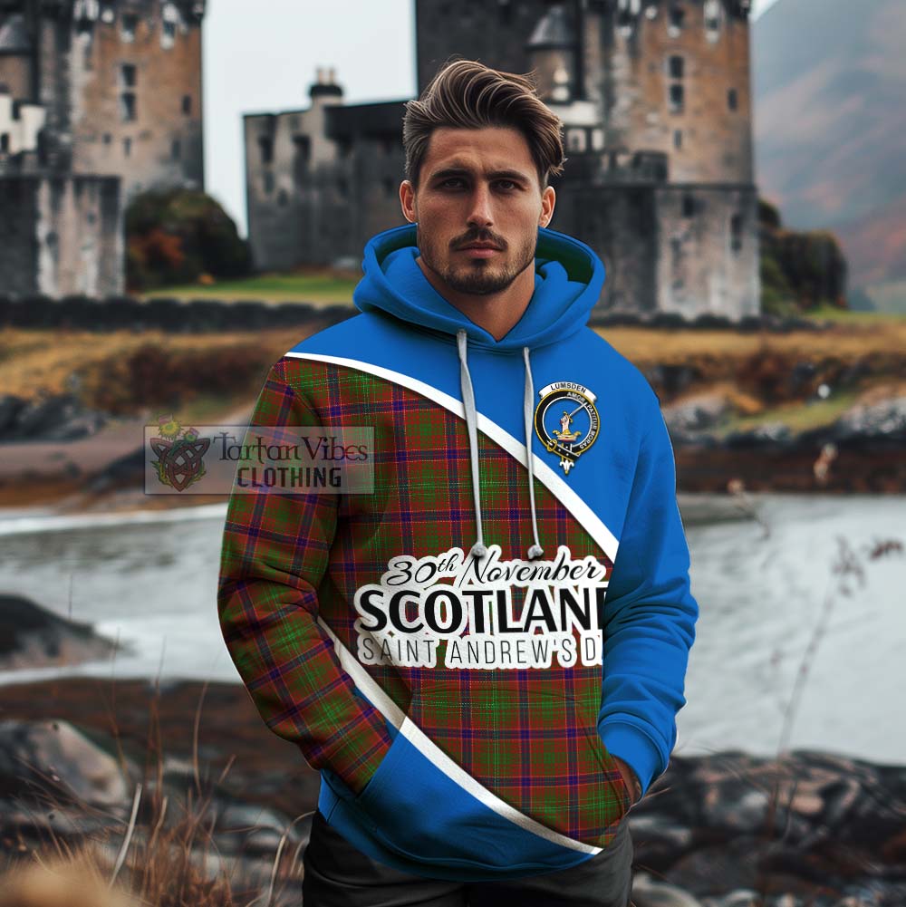 Tartan Vibes Clothing Lumsden Family Crest Tartan Cotton Hoodie Celebrate Saint Andrew's Day in Style