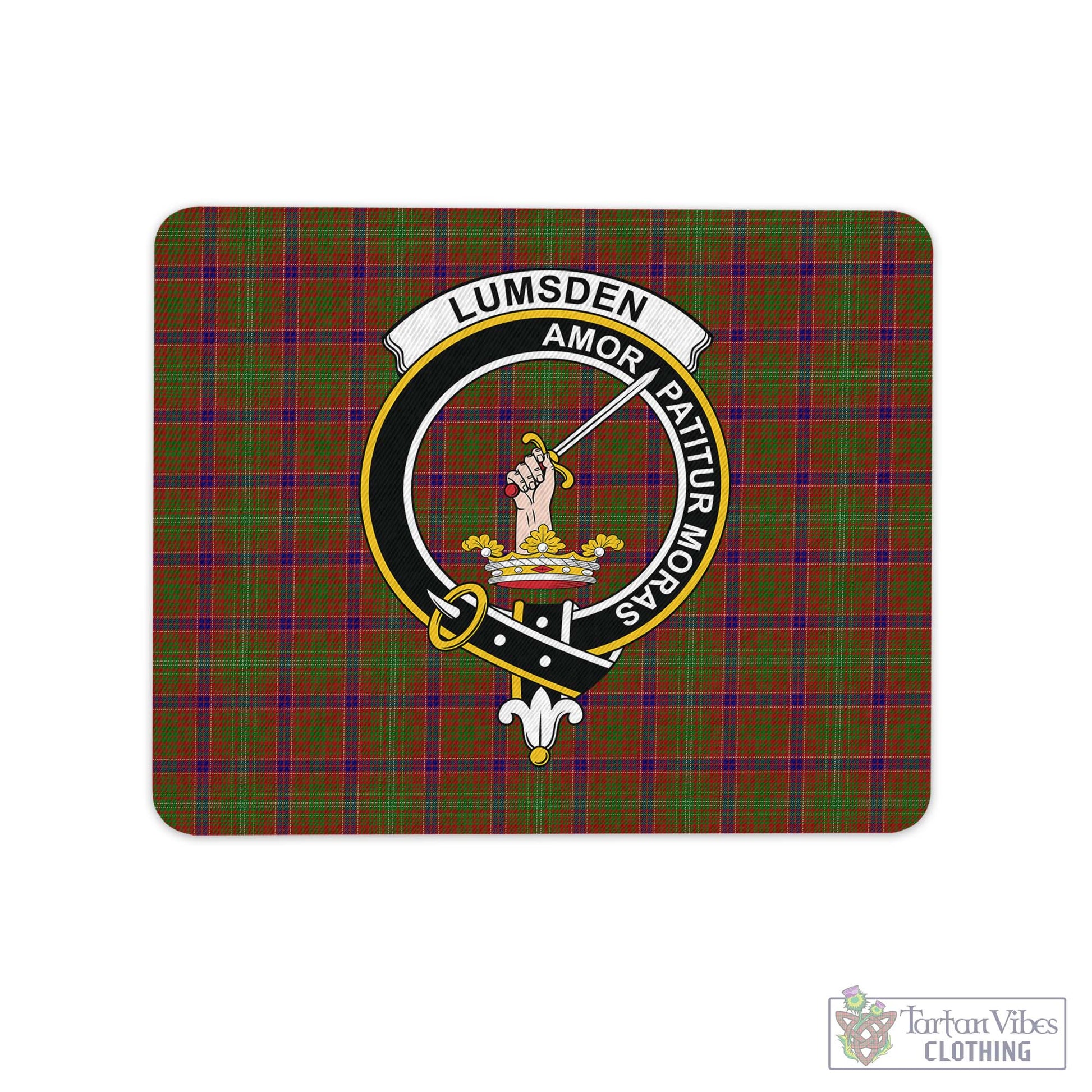 Tartan Vibes Clothing Lumsden Tartan Mouse Pad with Family Crest