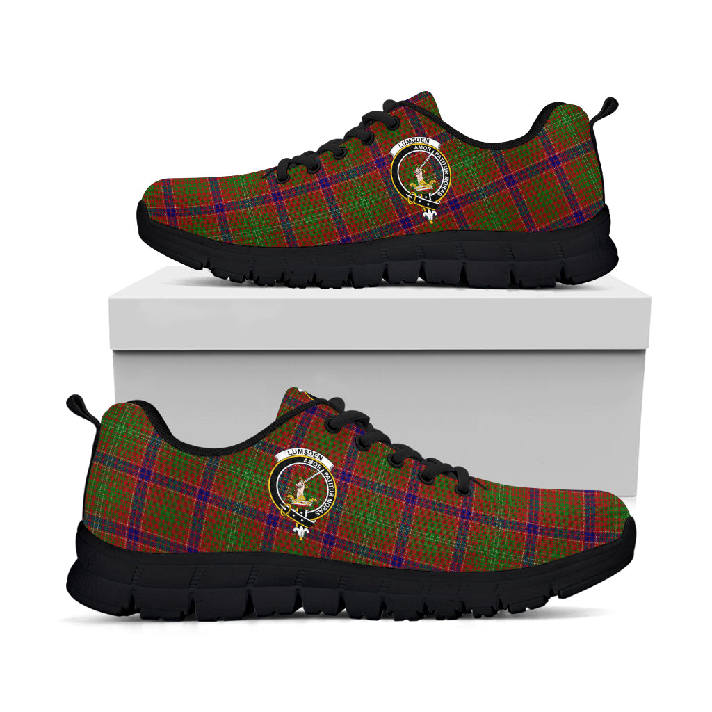 Lumsden Tartan Sneakers with Family Crest - Tartan Vibes Clothing