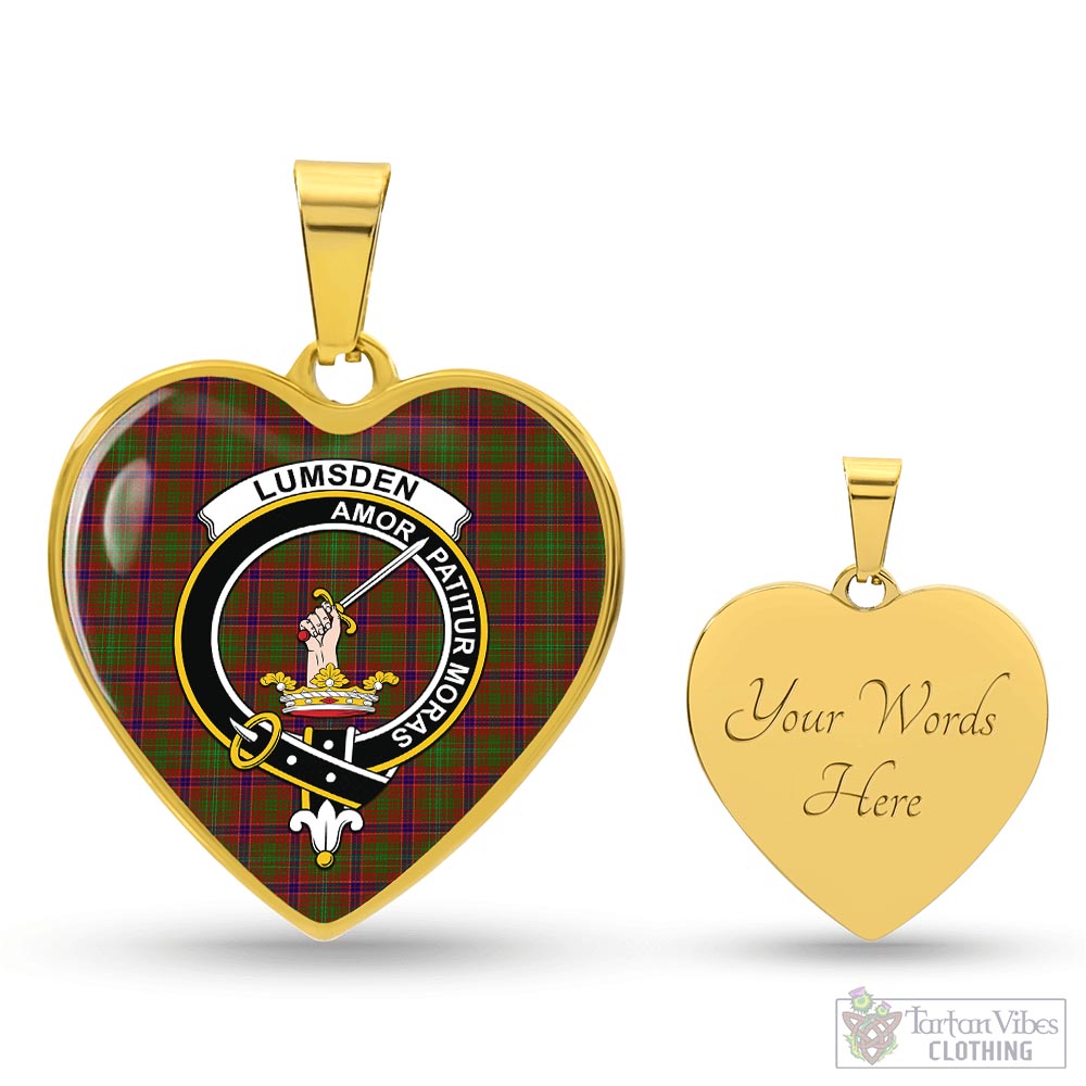Tartan Vibes Clothing Lumsden Tartan Heart Necklace with Family Crest