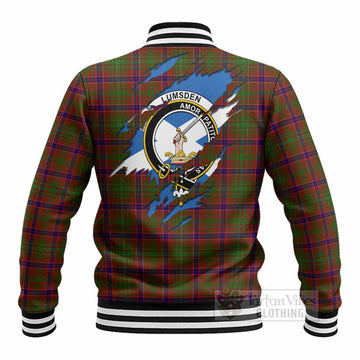 Lumsden Clan Crest In Me Tartan Baseball Jacket Scotland Flag Style