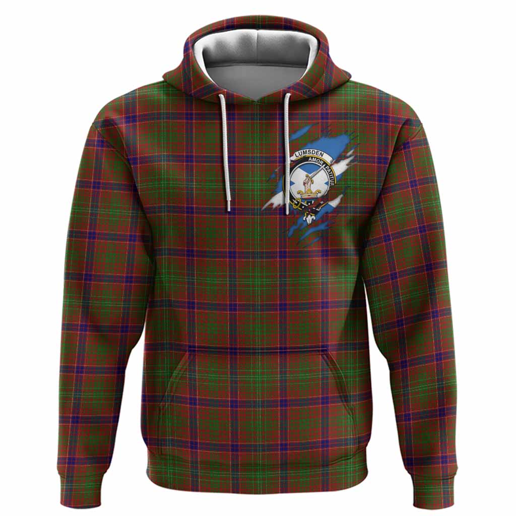 Lumsden Clan Crest In Me Tartan Hoodie Scotland Flag Style