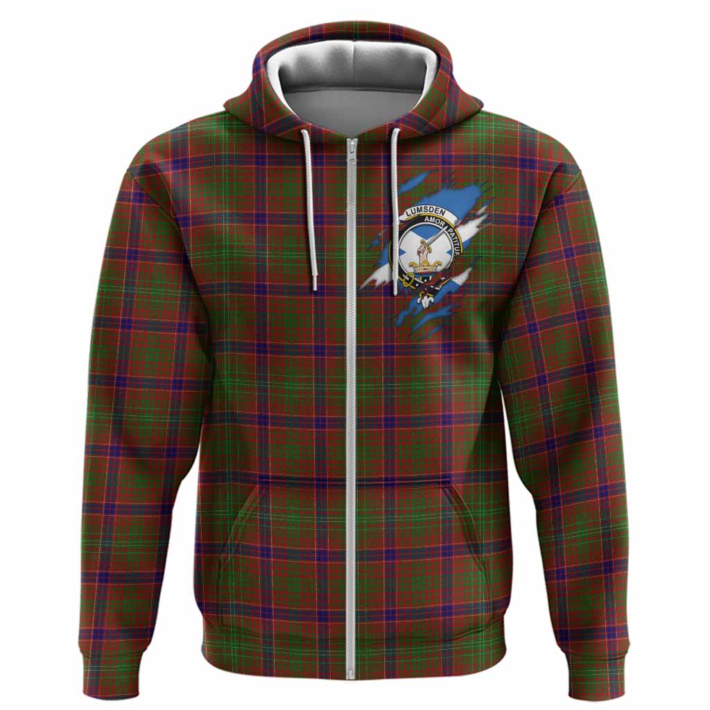 Lumsden Clan Crest In Me Tartan Hoodie Scotland Flag Style