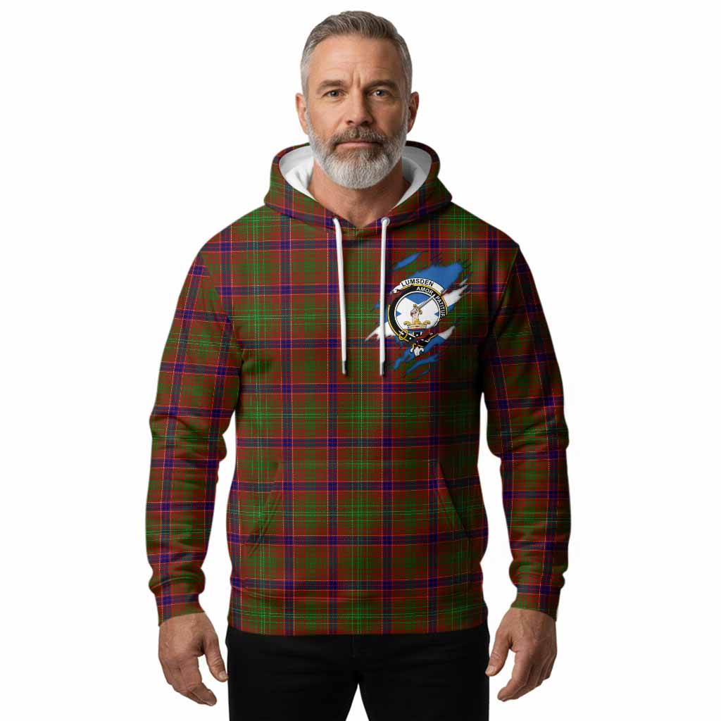 Lumsden Clan Crest In Me Tartan Hoodie Scotland Flag Style