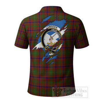 Lumsden Clan Crest In Me Tartan Polo Shirt Scotland Flag Style