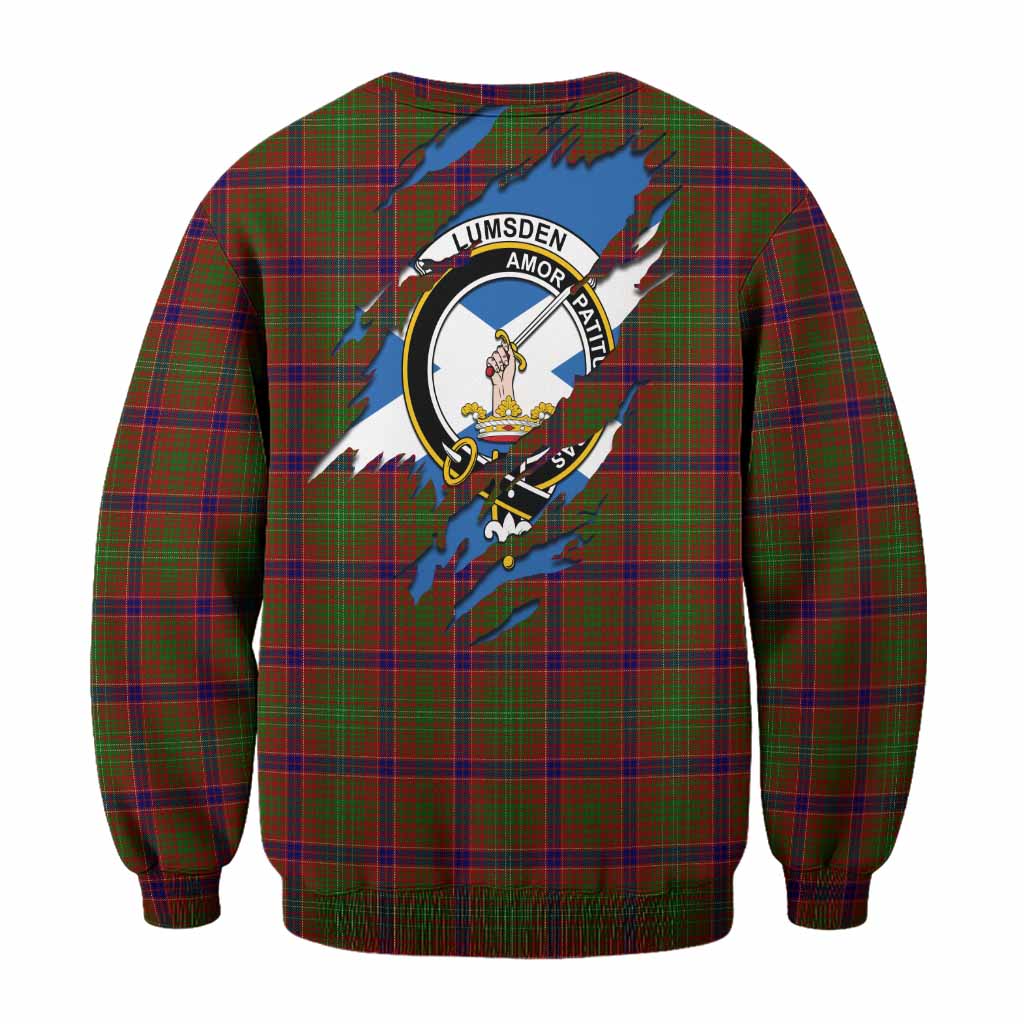 Lumsden Clan Crest In Me Tartan Sweatshirt Scotland Flag Style