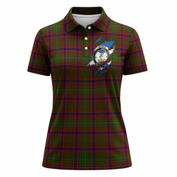 Lumsden Clan Crest In Me Tartan Women Polo Shirt Scotland Flag Style