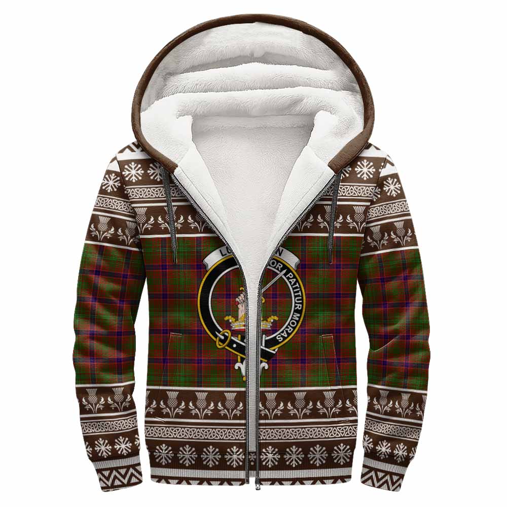 Lumsden Clan Tartan Christmas Fleece Hoodie with Family Crest - Tartan Vibes Clothing
