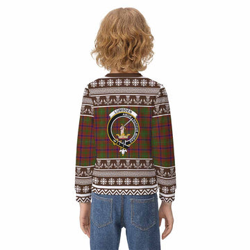 Lumsden Clan Tartan Christmas Kid Ugly Sweatshirt with Family Crest