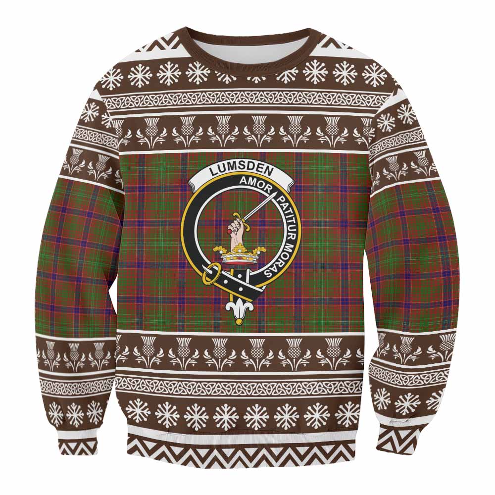 Lumsden Clan Tartan Christmas Sweatshirt with Family Crest - Tartan Vibes Clothing