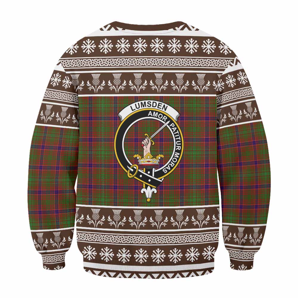 Lumsden Clan Tartan Christmas Sweatshirt with Family Crest - Tartan Vibes Clothing