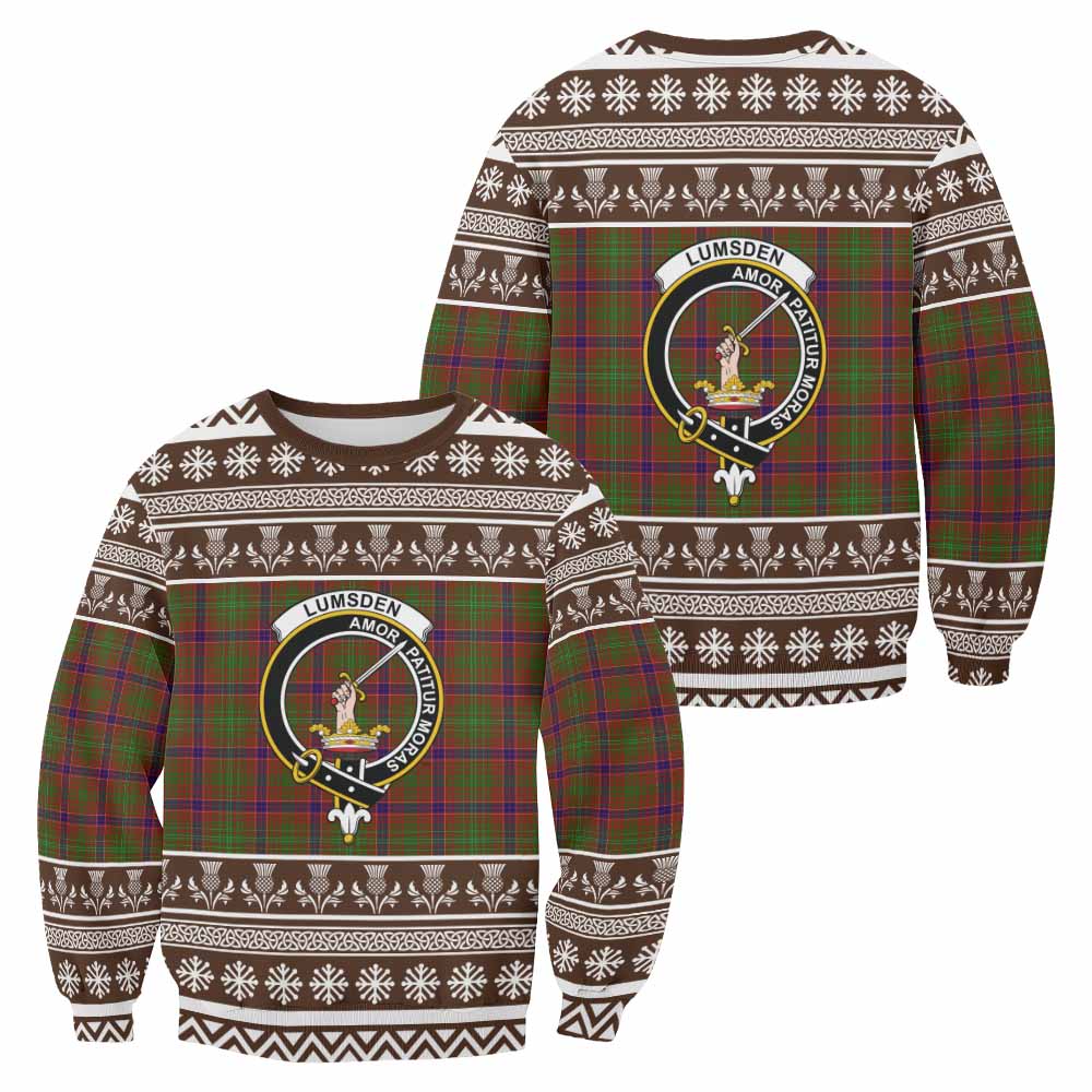 Lumsden Clan Tartan Christmas Sweatshirt with Family Crest - Tartan Vibes Clothing