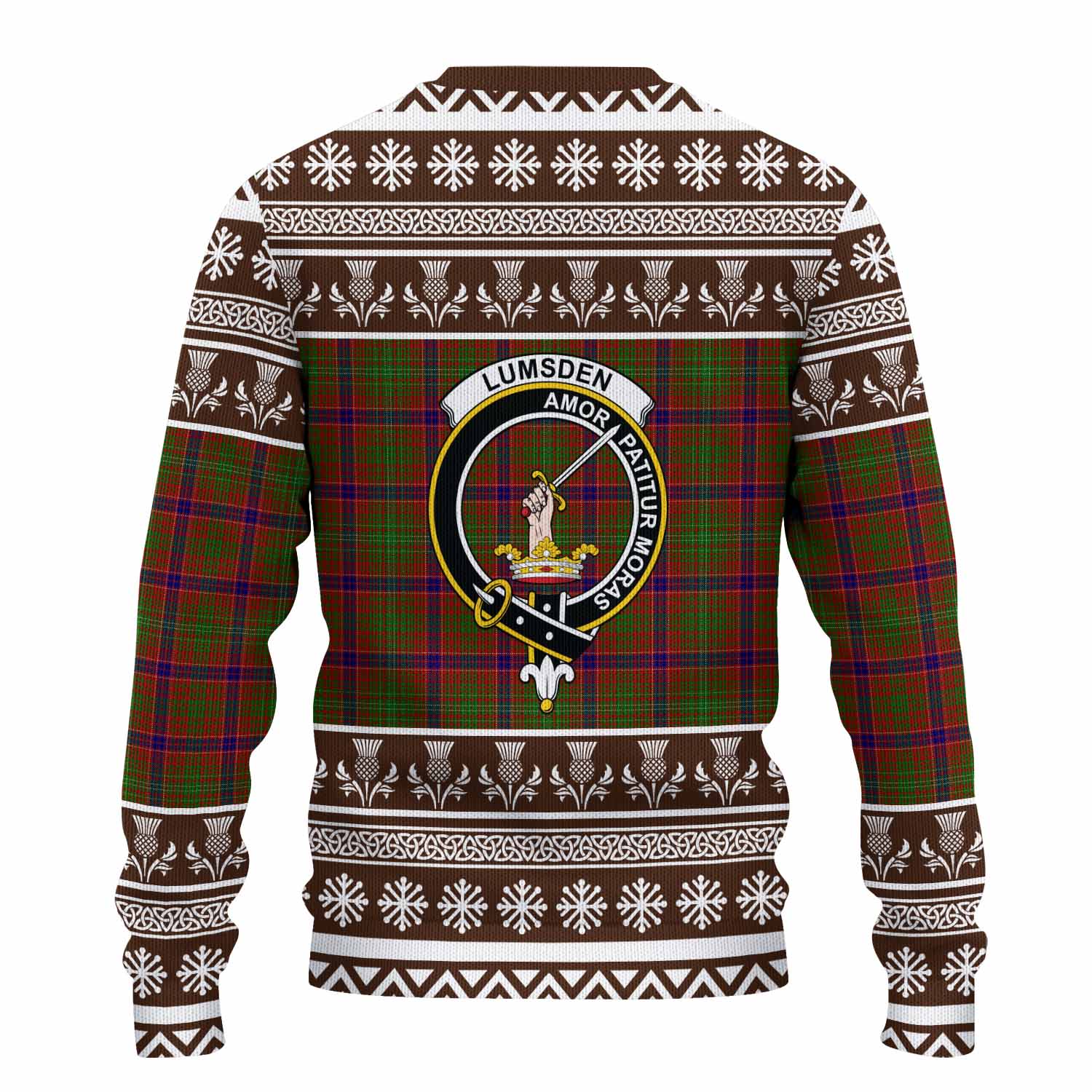 Lumsden Clan Tartan Christmas Ugly Sweater with Family Crest - Tartan Vibes Clothing