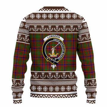Lumsden Clan Tartan Christmas Ugly Sweater with Family Crest