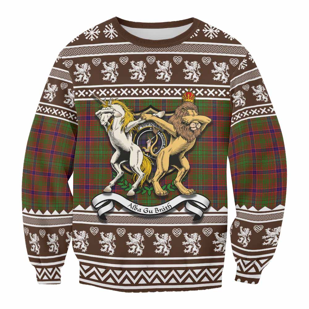 Lumsden Clan Tartan Crest Christmas Sweatshirt Coat of Arms Funny Style - Tartan Vibes Clothing