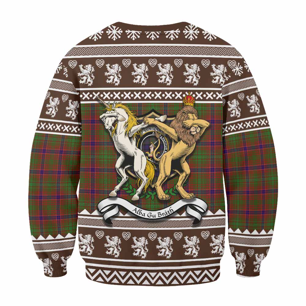 Lumsden Clan Tartan Crest Christmas Sweatshirt Coat of Arms Funny Style - Tartan Vibes Clothing