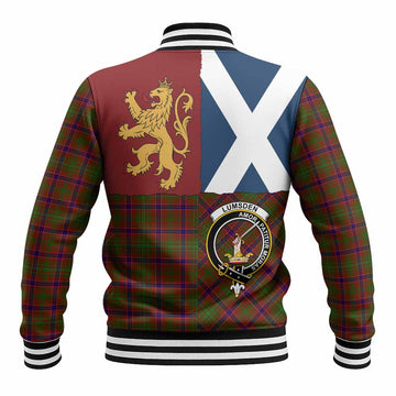 Lumsden Crest Tartan Baseball Jacket with Lion Rampant Saltire Style