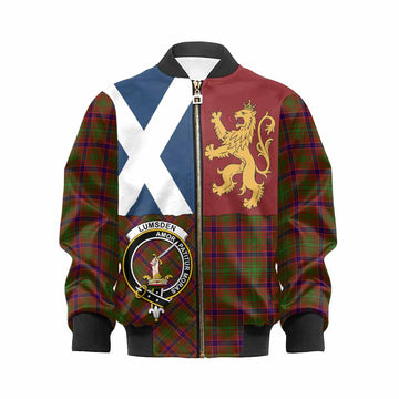 Lumsden Crest Tartan Kid Bomber Jacket with Lion Rampant Saltire Style