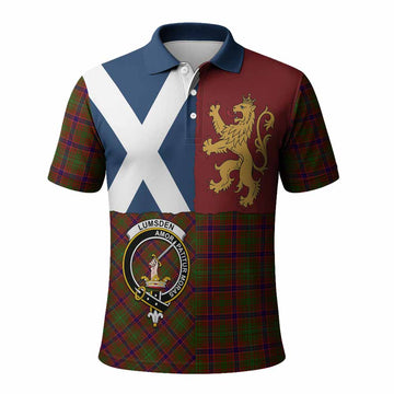 Lumsden Crest Tartan Polo Shirt with Lion Rampant Saltire Style