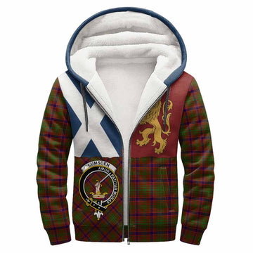 Lumsden Crest Tartan Sherpa Hoodie with Lion Rampant Saltire Style