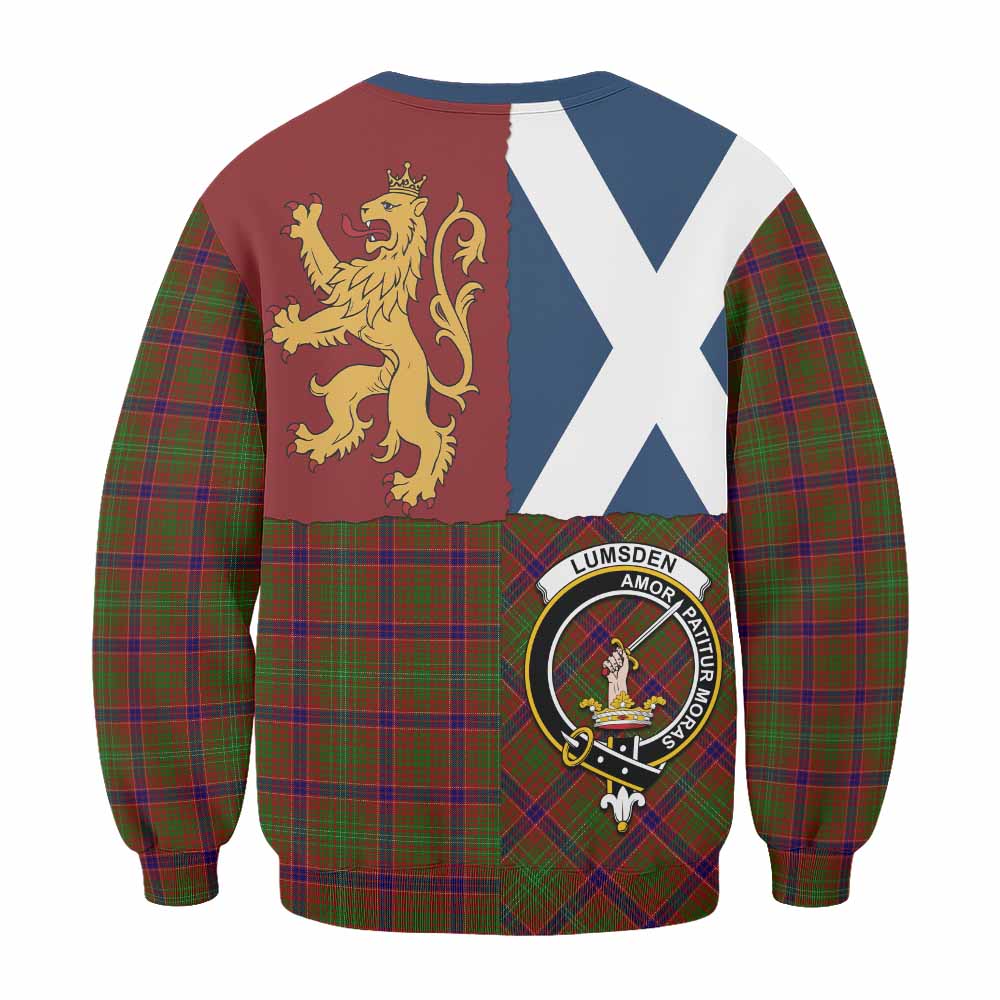 Lumsden Crest Tartan Sweatshirt with Lion Rampant Saltire Style
