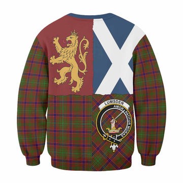 Lumsden Crest Tartan Sweatshirt with Lion Rampant Saltire Style