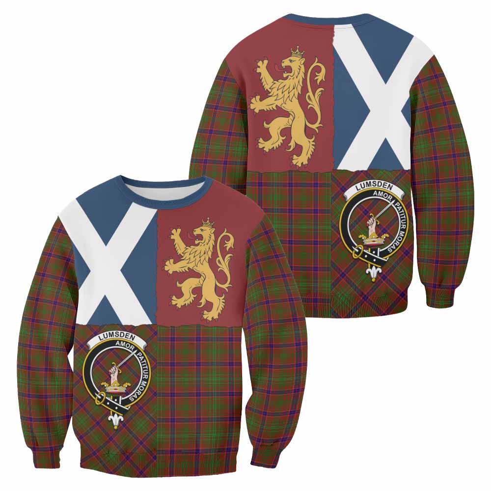 Lumsden Crest Tartan Sweatshirt with Lion Rampant Saltire Style