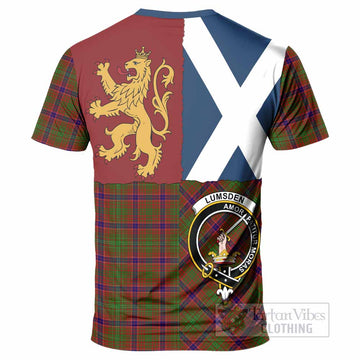 Lumsden Crest Tartan T-Shirt with Lion Rampant Saltire Style