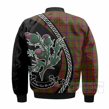 Lumsden Family Crest Tartan Bomber Jacket Alba Thistle Inspired