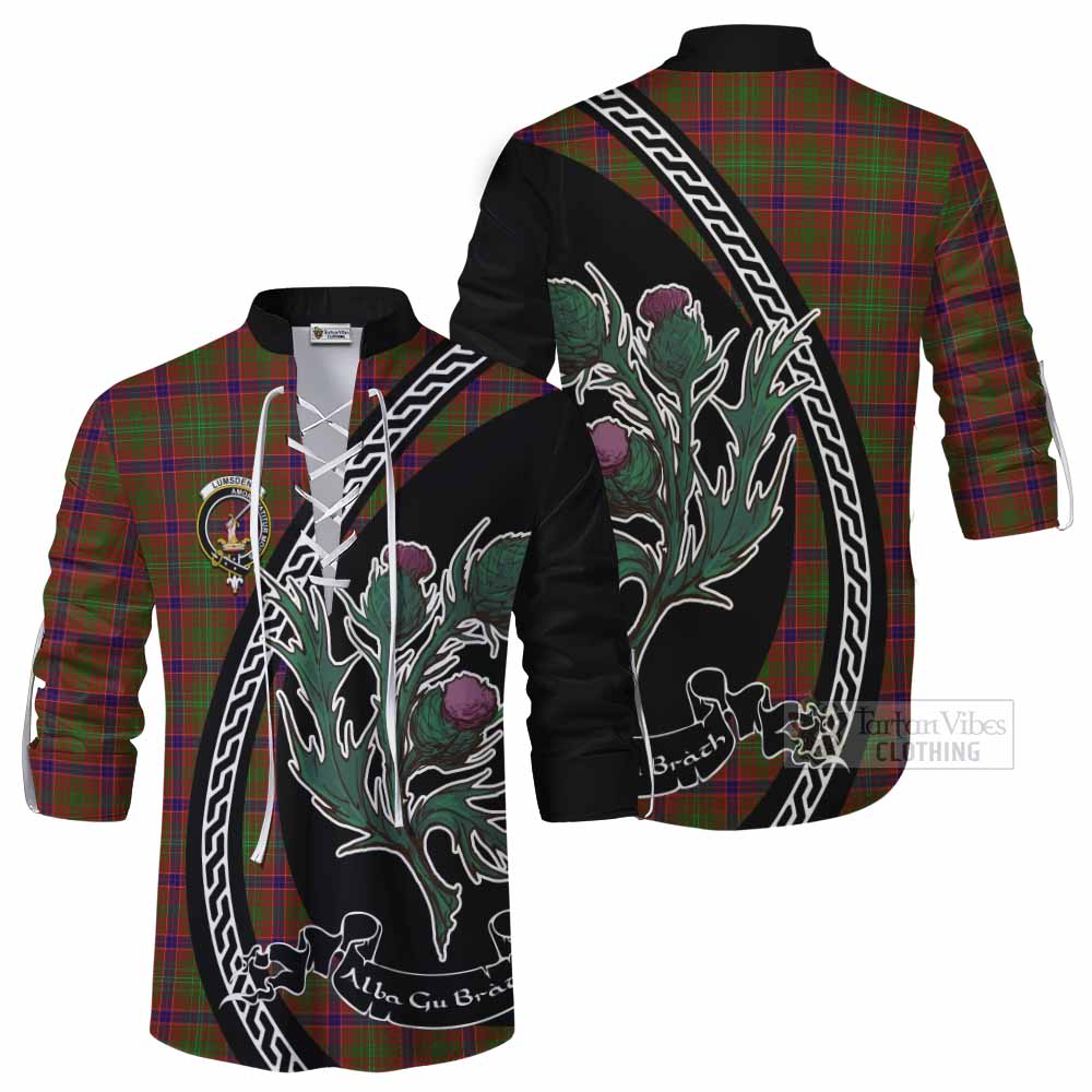 Lumsden Family Crest Tartan Ghillie Shirt Alba Thistle Inspired - Tartan Vibes Clothing