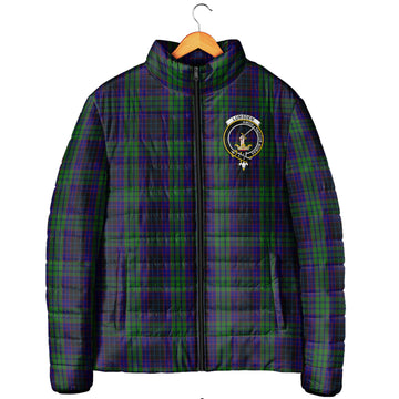Lumsden Green Tartan Padded Jacket with Family Crest