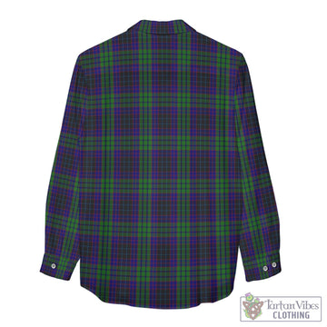 Lumsden Green Tartan Womens Casual Shirt with Family Crest