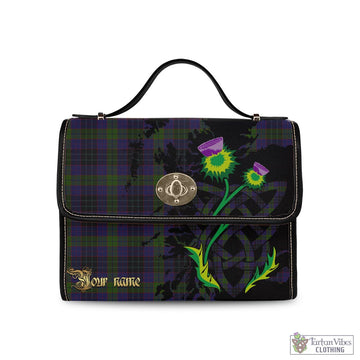 Lumsden Hunting Tartan Waterproof Canvas Bag with Scotland Map and Thistle Celtic Accents