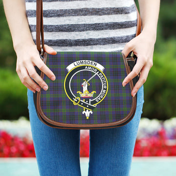 Lumsden Hunting Tartan Saddle Bag with Family Crest