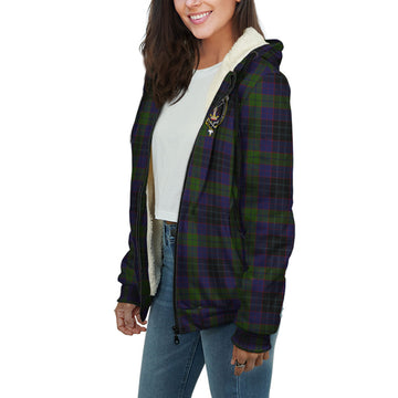 Lumsden Hunting Tartan Sherpa Hoodie with Family Crest