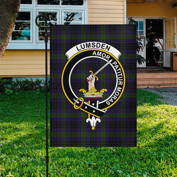 Lumsden Hunting Tartan Flag with Family Crest