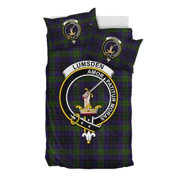 Lumsden Hunting Tartan Bedding Set with Family Crest