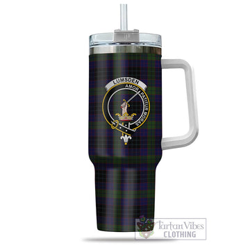 Lumsden Hunting Tartan and Family Crest Tumbler with Handle