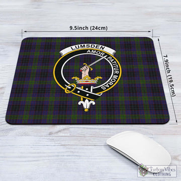 Lumsden Hunting Tartan Mouse Pad with Family Crest