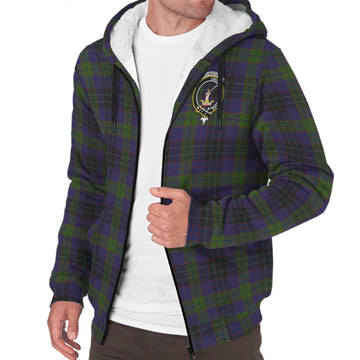 Lumsden Hunting Tartan Sherpa Hoodie with Family Crest