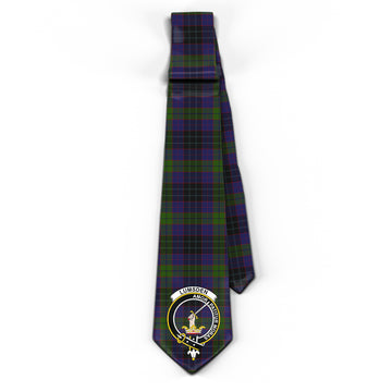 Lumsden Hunting Tartan Classic Necktie with Family Crest