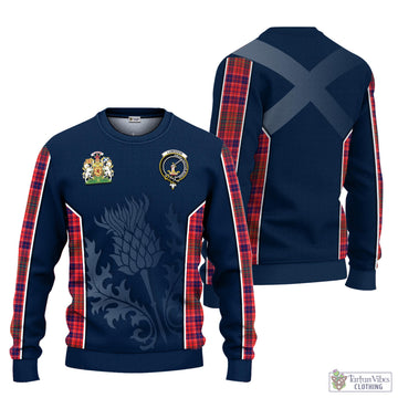 Lumsden Modern Tartan Knitted Sweatshirt with Family Crest and Scottish Thistle Vibes Sport Style