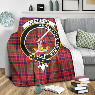 Lumsden Modern Tartan Blanket with Family Crest