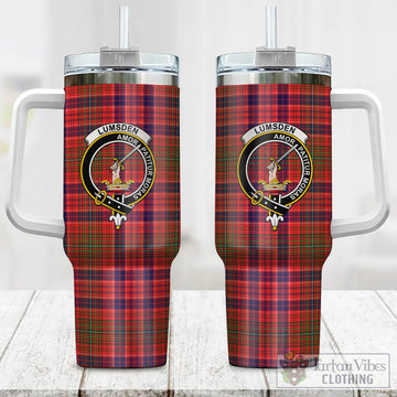Lumsden Modern Tartan and Family Crest Tumbler with Handle