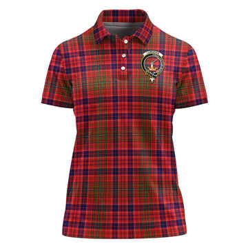 Lumsden Modern Tartan Polo Shirt with Family Crest For Women