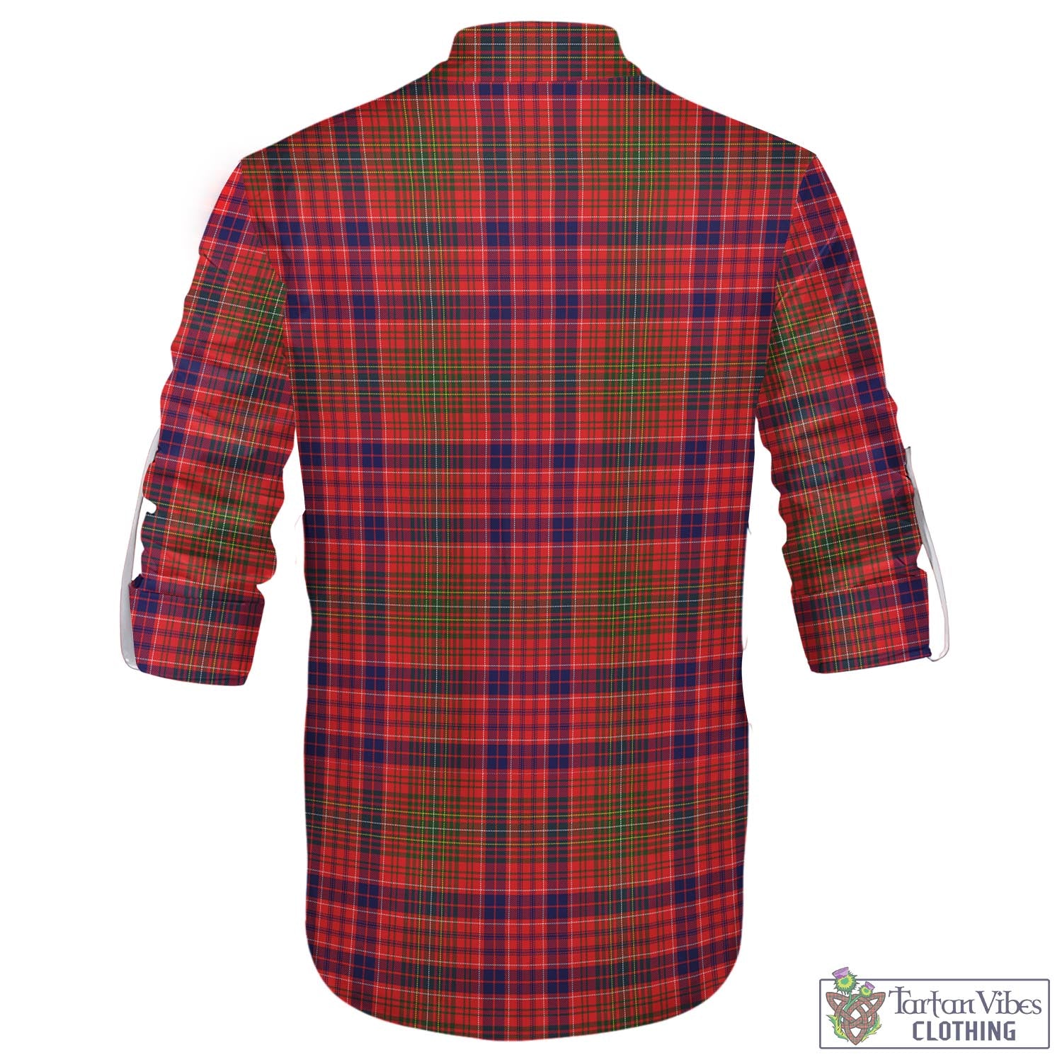 Tartan Vibes Clothing Lumsden Modern Tartan Men's Scottish Traditional Jacobite Ghillie Kilt Shirt