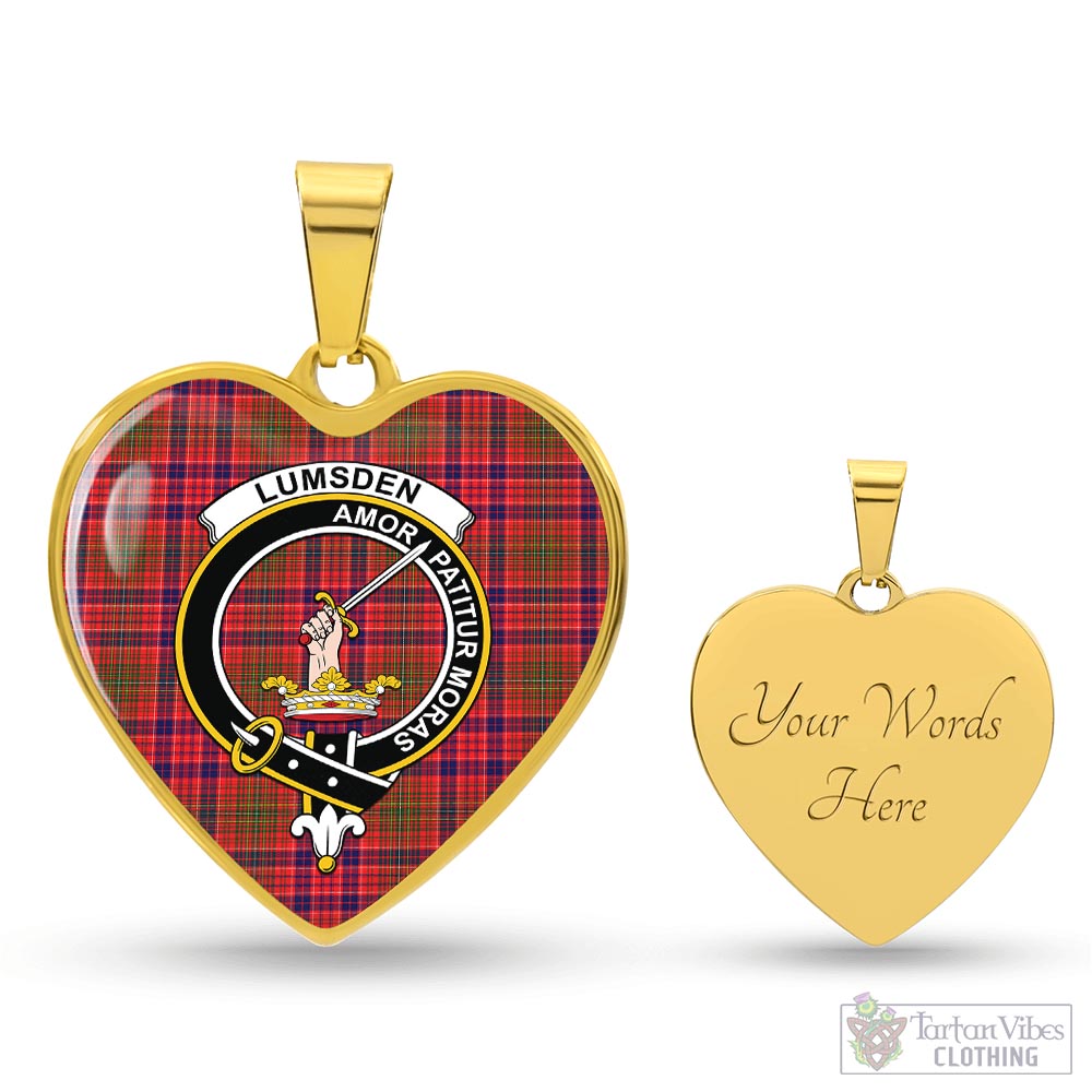 Tartan Vibes Clothing Lumsden Modern Tartan Heart Necklace with Family Crest