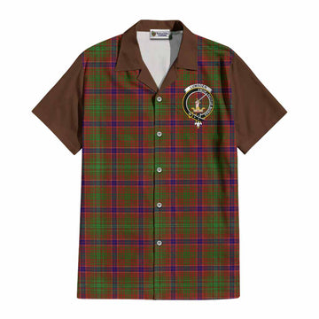 Lumsden Tartan Accent Cotton Hawaiian Shirt with Family Crest